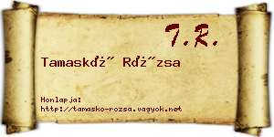 Tamaskó Rózsa névjegykártya