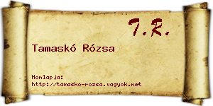 Tamaskó Rózsa névjegykártya