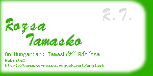 rozsa tamasko business card